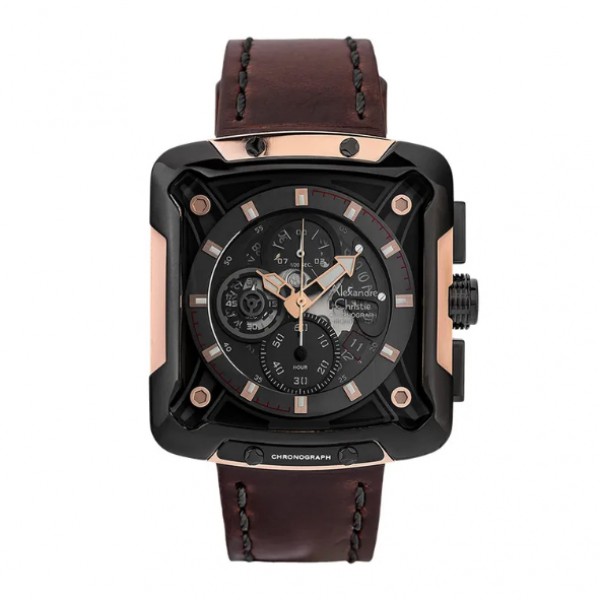Alexandre Christie AC 3039 Rosegold Brown Leather Man MCLBRBA Alexandre Christie AC 3039 Rosegold Brown Leather Man MCLBRBA